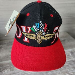 Vtg 90s Indianapolis Indy 500 Motor Speedway Large Letter Snapback Logo 7 Cap